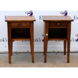 Pair of oak bedside tables,. 68 x 45 x 40 cmOverall condition good. no major faults found. Some