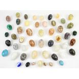 Collection of hardstone eggs, various sizes including onyx approx 50.