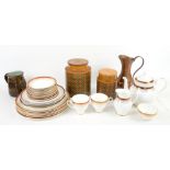 Quantity of pottery and china, including matching green Carltonware candle stick holders, pottery