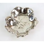 Leaf form Irish silver Bon Bon dish, Dublin 1970.