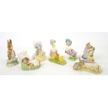 Six Beatrix Potter figures, Royal Albert figure, Sold on behalf of Princess Alice Hospice. Generally