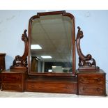 19th century mahogany dressing table mirror .