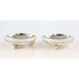 Pair of sterling silver dishes by T and S, 198 grams. Surface marks scratches and wear consistent