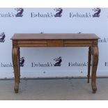 19th century oak serving table with cabriole legs,.