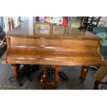 Francke Leipzig rosewood case baby grand piano, unnumbered movement.
