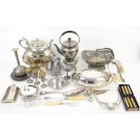 Mappin and Webb canteen for 8, Cristofle flatware together with other silver plated items.