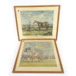 Prints after Alfred Munnings, including one signed and inscribed, one of Brown Jack race horse and