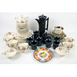 Portmeirion coffee service, Royal Doulton Old Leeds Sprays part service, and other china.