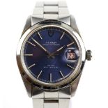 Rolex Tudor A Gentleman's Prince Oysterdate, stainless steel wristwatch, the signed blue dial with