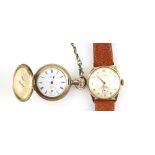 Elgin pocket watch, the white enamel dial signed Elgin USA, with Roman hour markers and railway