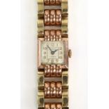 Tegra Reference 133/9/0 Ladies dress watch, the signed square dial with inner minute track