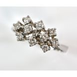 Diamond dress ring, set with ten round brilliant cut diamonds, estimated total diamond weight 0.50