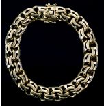 1960's Fancy link bracelet, with concealed clasp and two figure of eight safety catch, 9 ct yellow