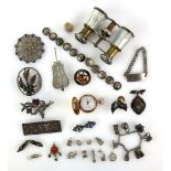 Mixed group of items a gold thimble, 9 ct, silver and white metal jewellery, including a Scottish