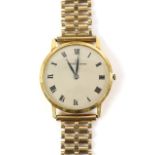 Universal Geneve gentlemen's 18ct gold wrist watch, round dial with Roman numerals, movement