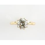Solitaire diamond ring, the brilliant cut stone, estimated at 1.86 carat, set in 18 ct gold mount,