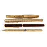 Two gold fountain pens, one 1950's Waterman's in 9 ct gold case and 14 ct gold Nib, cartouche