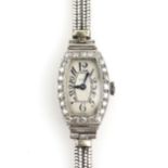 A Ladies Benson diamond cocktail watch , the signed dial with Roman numerals and set within a