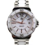 Tag Heuer A Ladies reference WAH1211 Formula 1 wristwatch, the signed white dial with baton hour