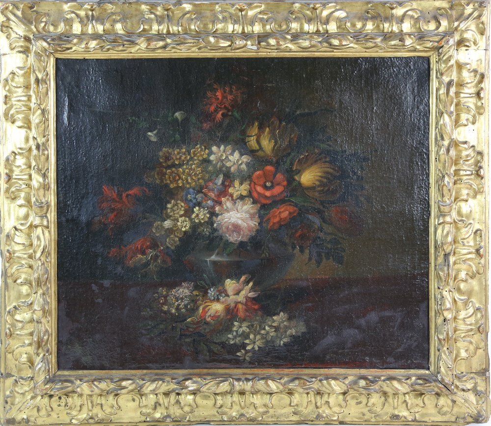 In the manner of Jean-Baptiste Monnoyer, still life of flowers, oil on canvas unsigned 63cm x 74cm . - Image 2 of 3