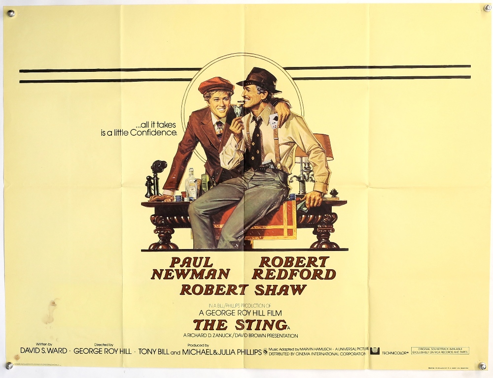 The Sting (1973) British Quad film poster, Oscar winning Comedy starring Paul Newman and Robert