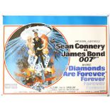 James Bond Diamonds Are Forever (1971) British Quad film poster, starring Sean Connery, directed