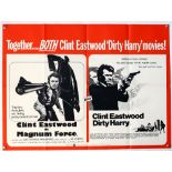 Magnum Force / Dirty Harry (1975) British Quad Double Bill film poster, starring Clint Eastwood,