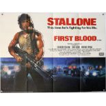 First Blood (1982) British Quad film poster, art by Drew Struzan, starring Sylvester Stallone as