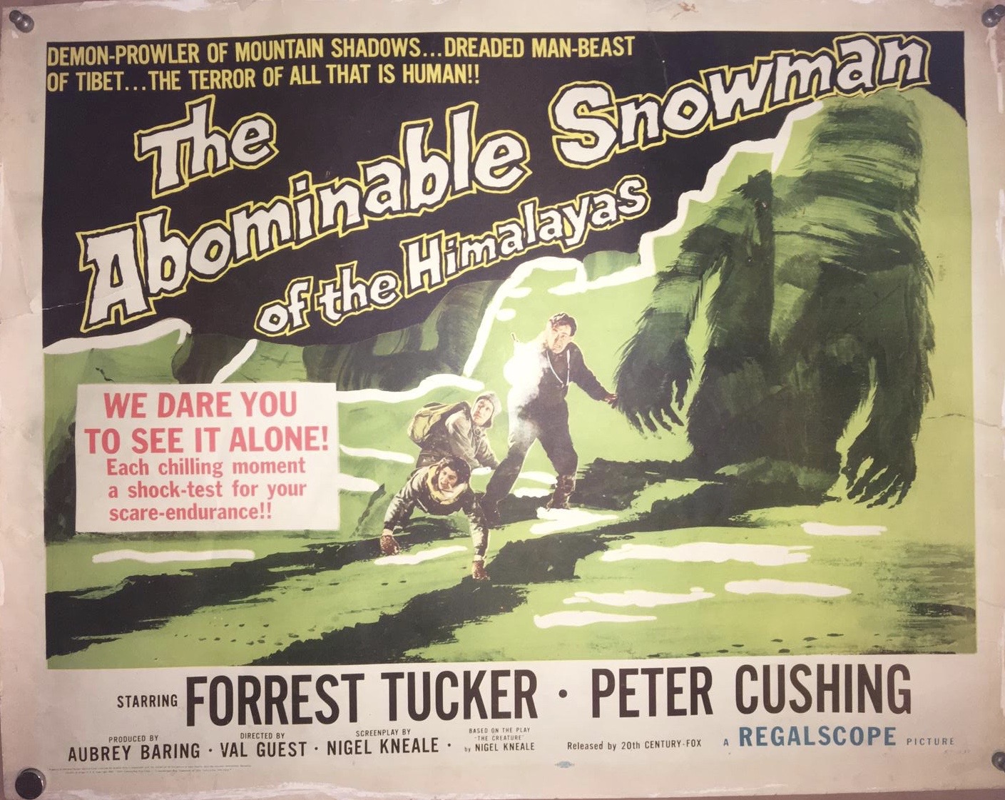 The Abominable Snowman of the Himalayas (1957) US Half sheet