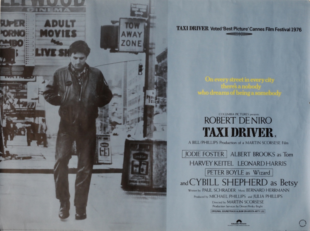 Taxi Driver (1976) British Quad film poster, starring Robert De Niro, Columbia, folded, 30 x 40