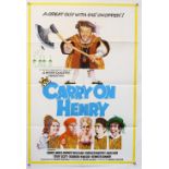 Carry On Henry (1971) UK One sheet film poster, starring Sid James & Kenneth Williams, Rank, folded,