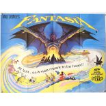 Fantasia (1982) British Quad film poster, artwork by Brian Bysouth, Walt Disney, folded, 30 x 40