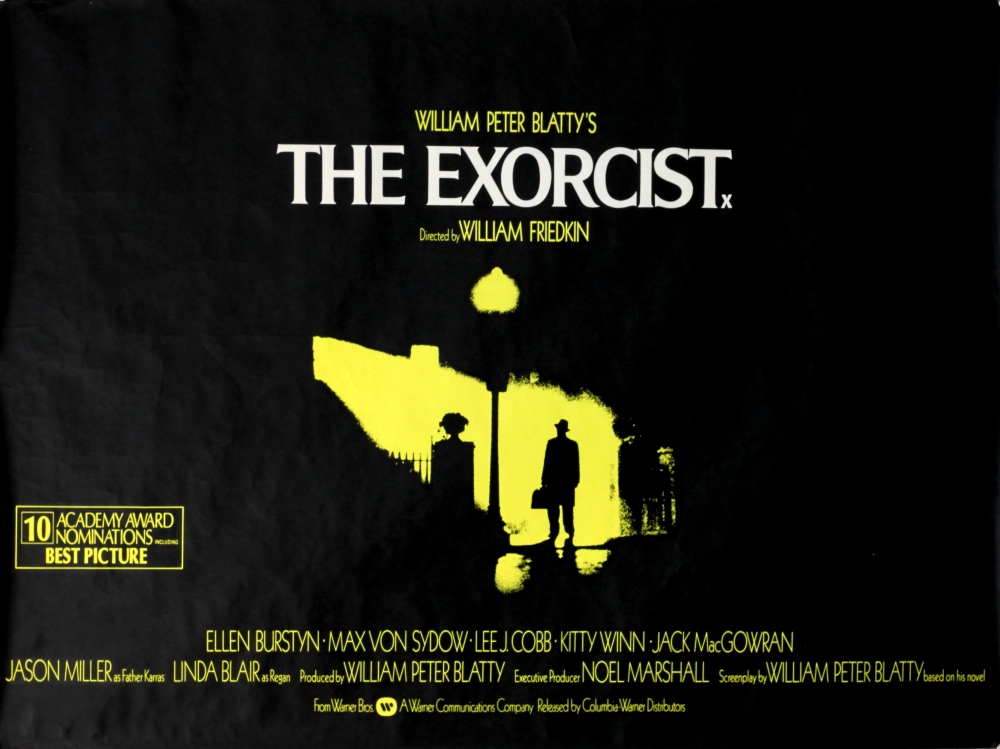 The Exorcist (1973) British Quad film poster, Horror, Warner Bros, rolled, 30 x 40 inches.