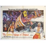 The Golden Voyage of Sinbad (1973) British Quad film poster, artwork by Brian Bysouth, Columbia,