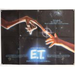 E.T. The Extra-Terrestrial (1982) British Quad film poster, Sci-Fi directed by Steven Spielberg,