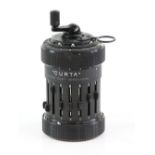 Curta Type I hand cranked digital mechanical calculator, no 8143. (lacking case). .