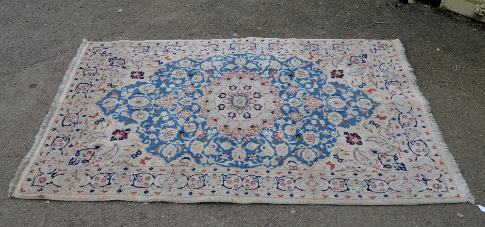 Nain (iran) silk and wool cream ground carpet 205cm x 127cm . . - Image 5 of 5