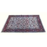 Iranian Tabriz cream ground rug, 250cm x 160cm . .