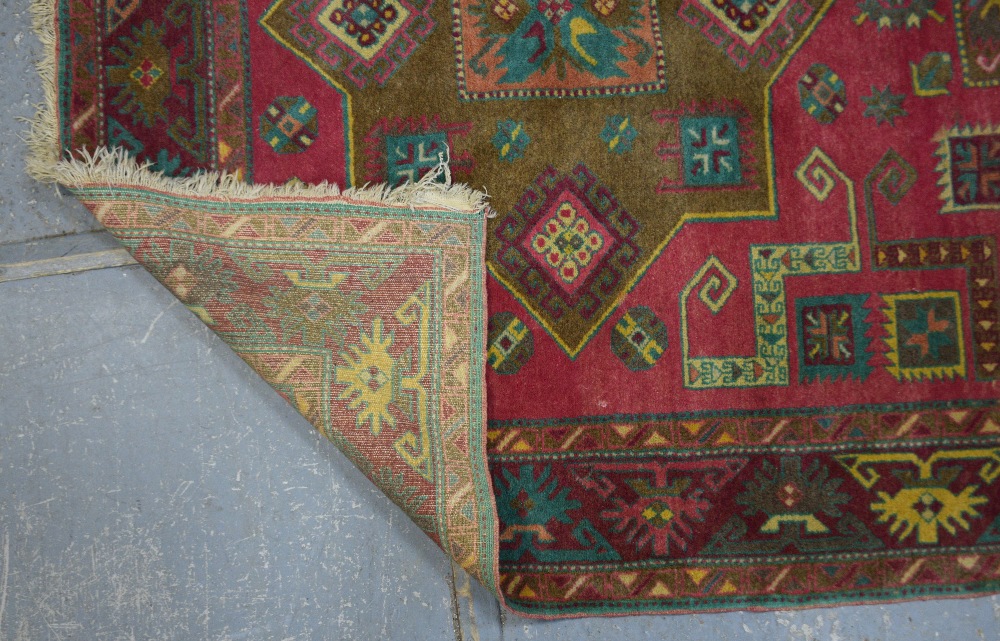 Shevan Caucasian rug centre with geometrical forms 229cm x 140cm . . - Image 4 of 4