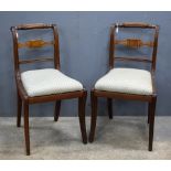 19th century set of six rope back dining chairs, on sabre legs (6). .