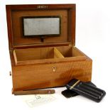 Alfred Dunhill satinwood cigar humidor, chamfered lid, 22 x 34cm. .