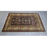 Caucasian blue ground prayer rug, 150cm x 100cm. .