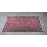 Red Ground Tribal Bukhara, 207cm x 116cm . .