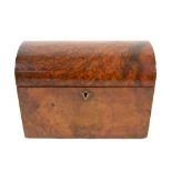 19th century dome topped tea caddy the interior with two compartments 15x 20cm . .