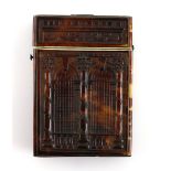 19th century moulded tortoiseshell architectural style decoration, 9.5 x 6.5 cms Provenance; a