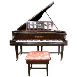 Bechstein rosewood cased boudoir grand piano, Model C, No98460 Circa 1914, and a piano stool. . Good