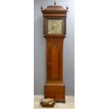 18th century oak 8 day long case clock by Stephen Bing of Ramsgate, brass dial with silvered chapter