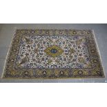 Iranian Jom part silk rug, 220cm x 140cm . .