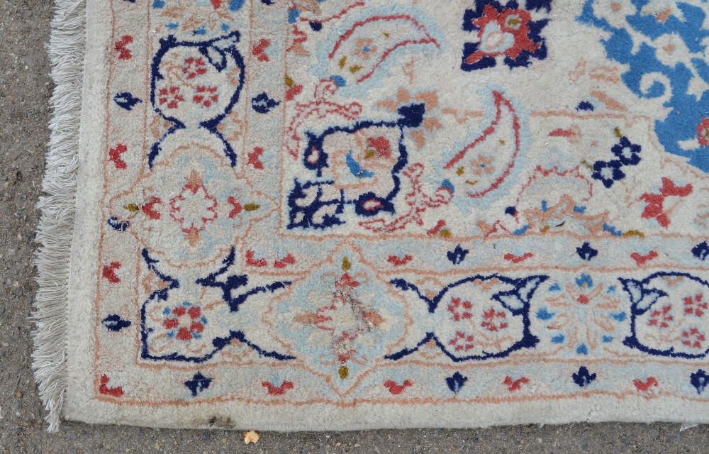 Nain (iran) silk and wool cream ground carpet 205cm x 127cm . . - Image 3 of 5