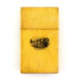 Mauchline ware card case, Haddon Hall, 9 x 5 cmsProvenance; a private collection of card cases . .